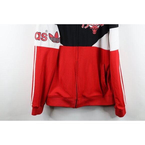 Retro Adidas Mens XL Distressed Chicago Bulls Basketball Warm Up Track Jacket - Picture 3 of 16